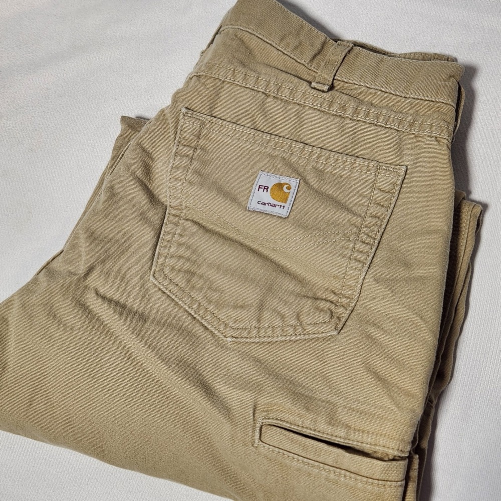 Carhartt FR Mens Loose Fit Flame Resistant Work Pants Khaki Tan 34x35 FRB159-GKH